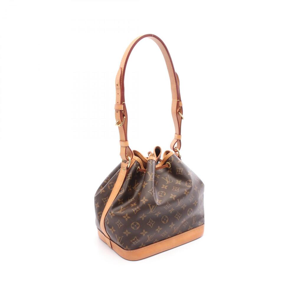 Louis Vuitton Brown Monogram Shoulder Bag Leather Bucket Noe Canvas